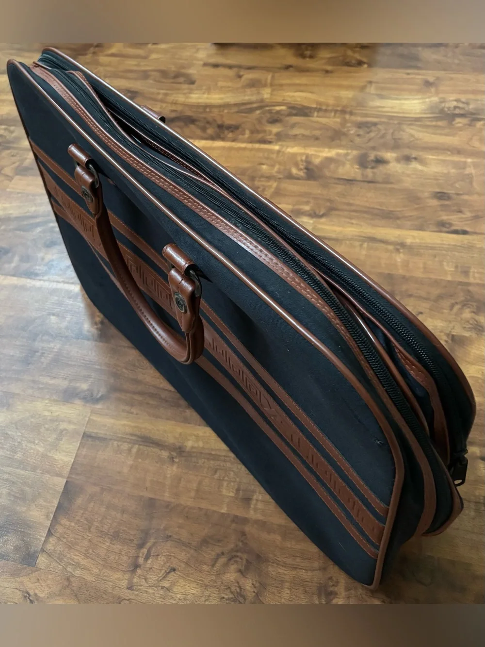 Vintage Yves Saint Laurent YSL Original Travel Duffle Bag Weekender Black Brown